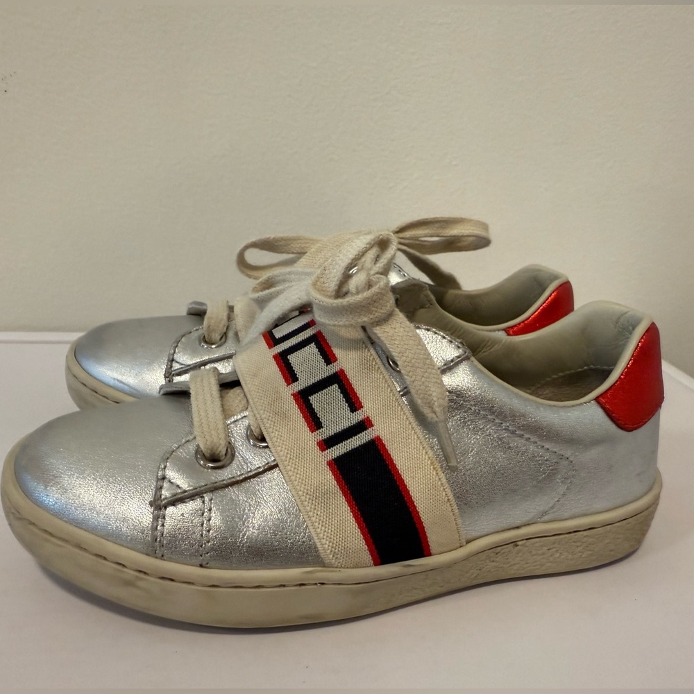 GUCCI ACE KIDS UNISEX LEATHER SNEAKERS SIZE 28 #Lux-Sh-2